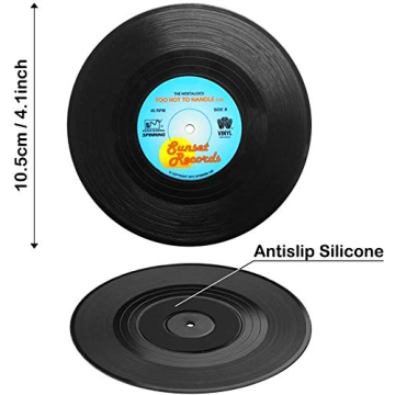 Cute Retro Vinyl Coasters - Unique Decor for Music Lovers