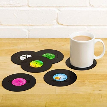 Cute Retro Vinyl Coasters - Unique Decor for Music Lovers