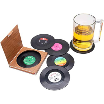 Cute Retro Vinyl Coasters - Unique Decor for Music Lovers
