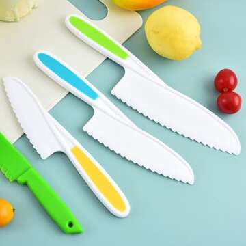 AIMARS Montessori Kitchen Tools,Knife Set for Real Cooking,Kids Kitchen Knives Tools,Toddler Safe Ki...