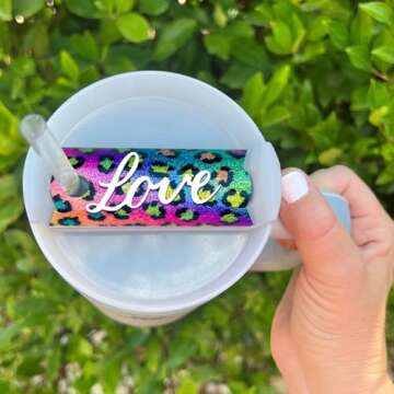 Juome Name Plate Resin Molds Silicone for Stanley Cup Lid 40oz Tumbler with Handle, 8 Pcs Name Tag Silicone Molds for Epoxy Resin Casting, DIY Personalized Custom Name Plate Making for Stanley