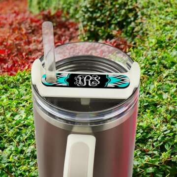 Juome Name Plate Resin Molds Silicone for Stanley Cup Lid 40oz Tumbler with Handle, 8 Pcs Name Tag Silicone Molds for Epoxy Resin Casting, DIY Personalized Custom Name Plate Making for Stanley