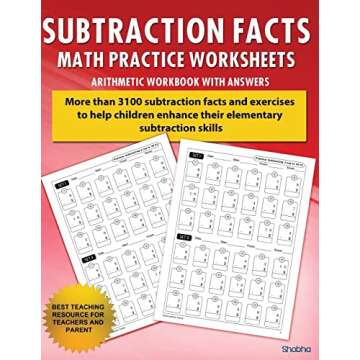 Subtraction Facts Math Practice Worksheet Arithmetic Workbook With Answers: Daily Practice guide for...