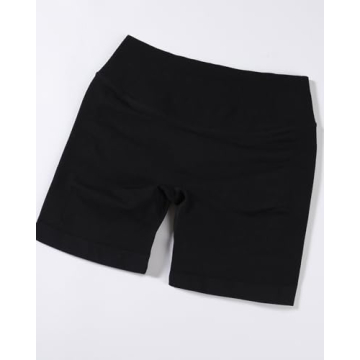 AUROLA Influence Collection Workout Shorts for Women,No Roll Up Squat Proof New Scrunch Seamless Compression Gym Short, Black, XXS
