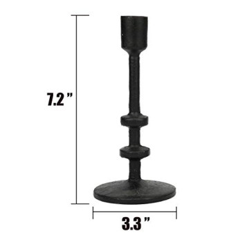 Black Cast Iron Taper Candle Holder Set Elegant Rustic