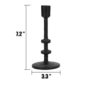 Black Cast Iron Taper Candle Holder Set Elegant Rustic
