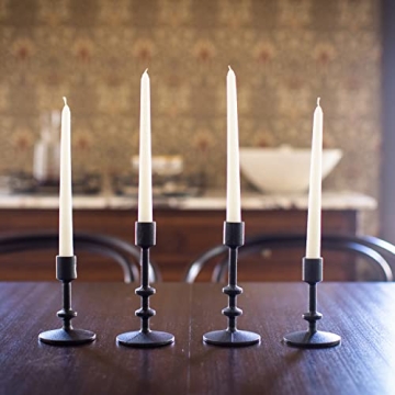 Black Cast Iron Taper Candle Holder Set Elegant Rustic