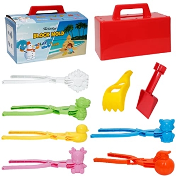 Holady Snow Fort Building Block, Snow Brick Maker and Sand Castle Mold, Beach and Snow Toys Kits for...