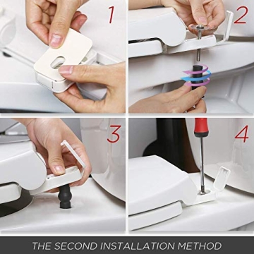 WSSROGY Elongated Toilet Seat with Built in Potty Training Seat, Magnetic Kids Seat and Cover, Slow Close, Fits both Adult and Child, Plastic, White