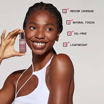 Ruby Kisses Liquid Foundation Medium Coverage, Lightweight, Natural Finish, Face Makeup for All Skin Type, Korean Makeup (Golden Beige)