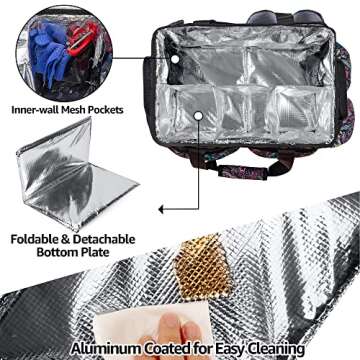 HODRANT Large Grill Utensil Caddy with Paper Towel Holder, Outdoor Picnic Bag Organizer for BBQ Supp...