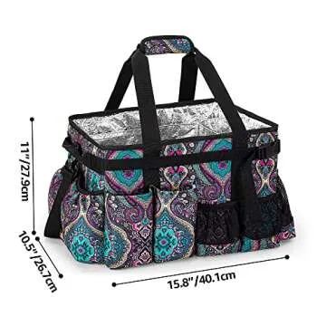 HODRANT Large Grill Utensil Caddy with Paper Towel Holder, Outdoor Picnic Bag Organizer for BBQ Supplies Tool, Tailgating Accessory Basket Camping Gear Must Haves for Cook Essentials, Totem, Bag Only