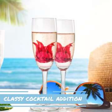 Dried Candied Hibiscus Flower by Its Delish, 1.1 lb Bulk Bag | Edible Flowers for Cocktail Garnish D...