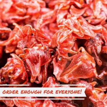 Dried Candied Hibiscus Flower by Its Delish, 1.1 lb Bulk Bag | Edible Flowers for Cocktail Garnish Dehydrated Fruit | Vegan & Kosher