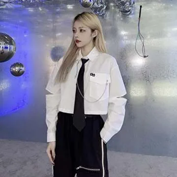 GAI Women's Alt Emo Button Down Shirt for Edgy Style