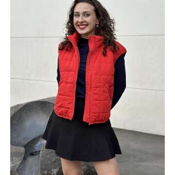 Zeagoo Sleeveless Puffer Vest Women Christmas Outfits For Women Gifts Preppy Winter Fashion Trendy Jackets Coats