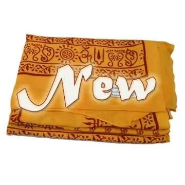 Prabhuji's Gifts Yoga Meditation Prayer Shawl - Mantra Om Yoga Meditation Shawl - Meditation Shawl Wraps for Women and Men - Prayer Shawl - Meditation Accessories - (Yellow, Large)