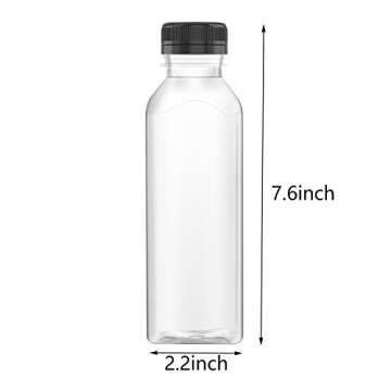 HNXAZG 3 Pcs 17 Oz Plastic Juice Bottles Empty Clear Containers with Tamper Proof Lids for Juice, Mi...