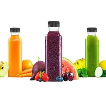 HNXAZG 3 Pcs 17 Oz Plastic Juice Bottles Empty Clear Containers with Tamper Proof Lids for Juice, Milk