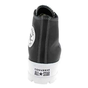 Converse Women's High-Top Sneaker, Black White, 6