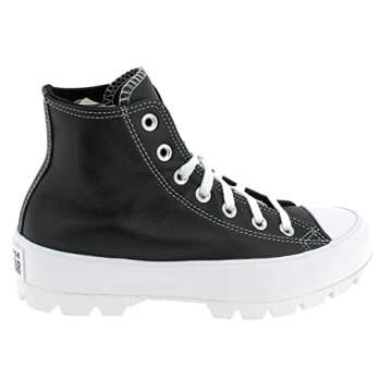 Converse Women's High-Top Sneaker, Black White, 6