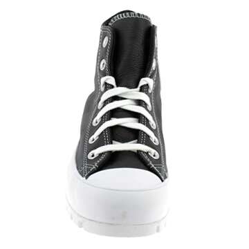 Converse Women's High-Top Sneaker, Black White, 6