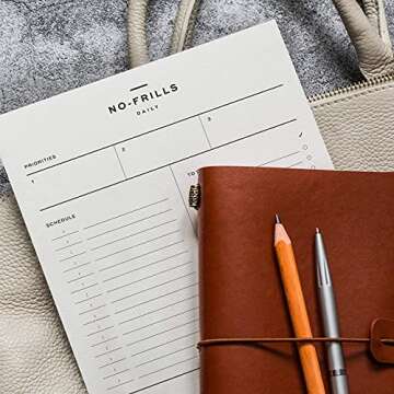 Bliss Collections No-Frills Daily Planner, 50 Undated 8.5 x 11 Tear-Off Sheets, Productivity Tracker for Men or Women, Priority Tracker, Schedule Organizer, to-do List and Note Section Included