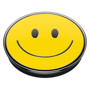 PopSockets Phone Grip with Expanding Kickstand, Enamel Graphic - Be Happy