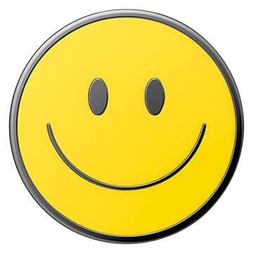 PopSockets Phone Grip with Expanding Kickstand, Enamel Graphic - Be Happy