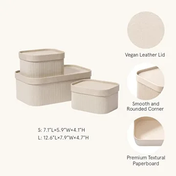 LA JOLIE MUSE Vegan Leather Storage Baskets Set of 3