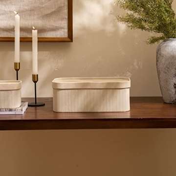 LA JOLIE MUSE Vegan Leather Storage Baskets Set of 3