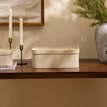 LA JOLIE MUSE Vegan Leather Storage Baskets Set of 3