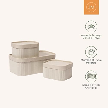 LA JOLIE MUSE Vegan Leather Storage Baskets Set of 3