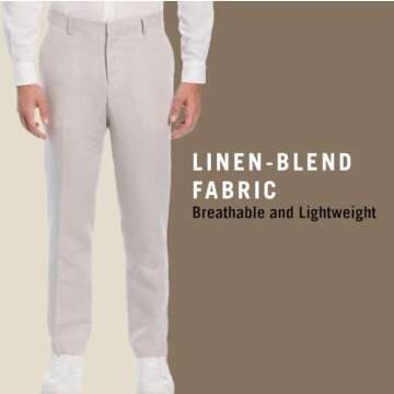 Perry Ellis Modern Fit Linen Dress Pants for Men
