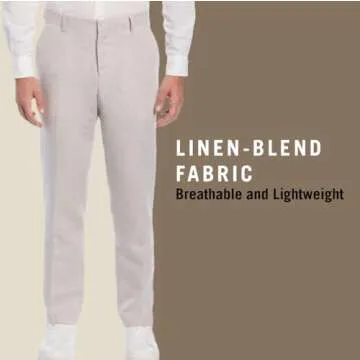 Perry Ellis Modern Fit Linen Dress Pants for Men