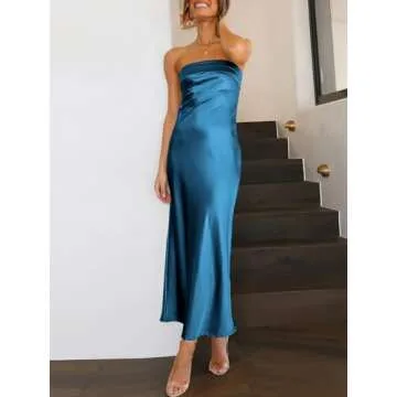 Elegant Satin Maxi Dress for Weddings & Parties