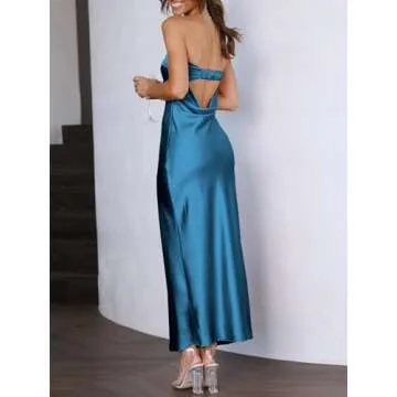 Elegant Satin Maxi Dress for Weddings & Parties