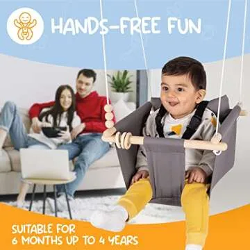 Durable Indoor Outdoor Baby Swing with Safety Harness