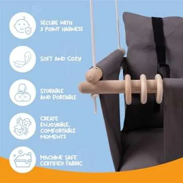 Durable Indoor Outdoor Baby Swing with Safety Harness