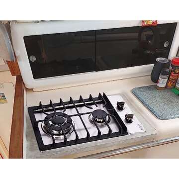 Anlyter 12 Inch Gas Cooktop, 2 Burners Built-in Gas Stovetop Stainless Steel Gas Stove Top Propane/Natural Gas Convertible Sealed Gas Cooktop for RVs, Apartments, Outdoor
