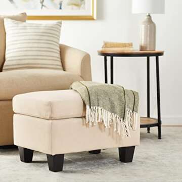 Christopher Knight Home Rosella Fabric Ottoman, Linen