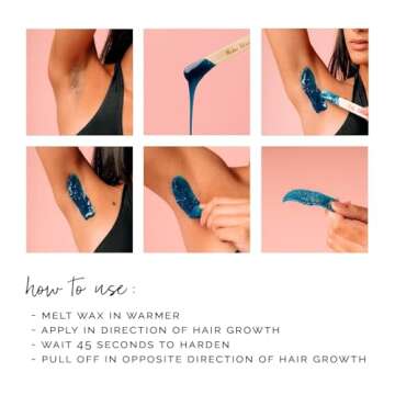 KoluaWax Hard Wax Beads for Hair Removal – Coarse Hair Formula – Face, Brazilian, Underarms, Back Chest, Bikini Waxing – Sea Salt & Surf, 1lb Refill for Wax Warmers & 10 Large Applicator Sticks 2 Pack