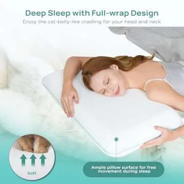 Releep Soft Cooling Pillow, Memory Foam Neck Cervical Pillow, Ergonomic Pillow for Neck Pain Relief,...