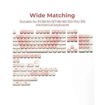 HITIME XVX Pink Cute PBT Keycaps for Custom Mechanical Keyboards