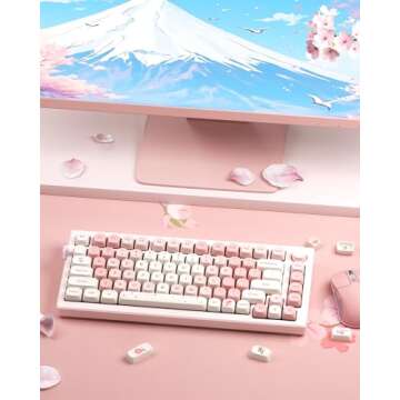HITIME XVX Pink Cute PBT Keycaps for Custom Mechanical Keyboards