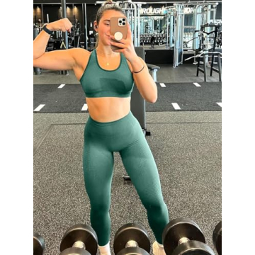 WodoWei Women's Seamless Legging & Sports Bra Set