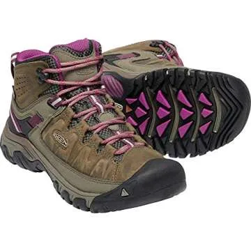 KEEN Women's Targhee 3 Mid Height Waterproof Hiking Boots, Weiss/Boysenberry, 9