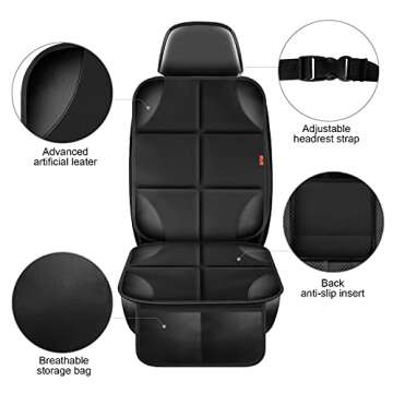 XHYANG Car Seat Protector 1 Pack Car Seat Cushion Mat Thickest Padding,Waterproof 600D Fabric Car Se...