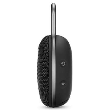 JBL Clip 3 Portable IPX7 Waterproof Wireless Bluetooth Speaker with Built-in Carabiner, Noise-Canceling Speakerphone and Microphone, Black (Renewed)