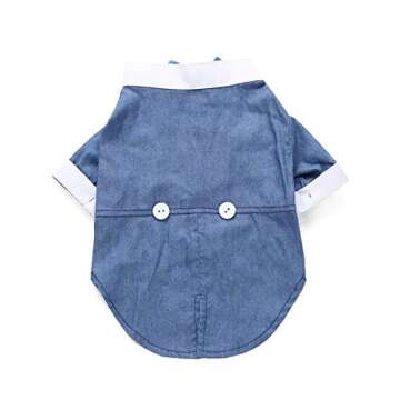 GabeFish Pets Blue Wedding Jackets Suit for Dogs with Blue Bow Tie Puppy Cat Formal Clothes Shirt Tuxedo Blue Large